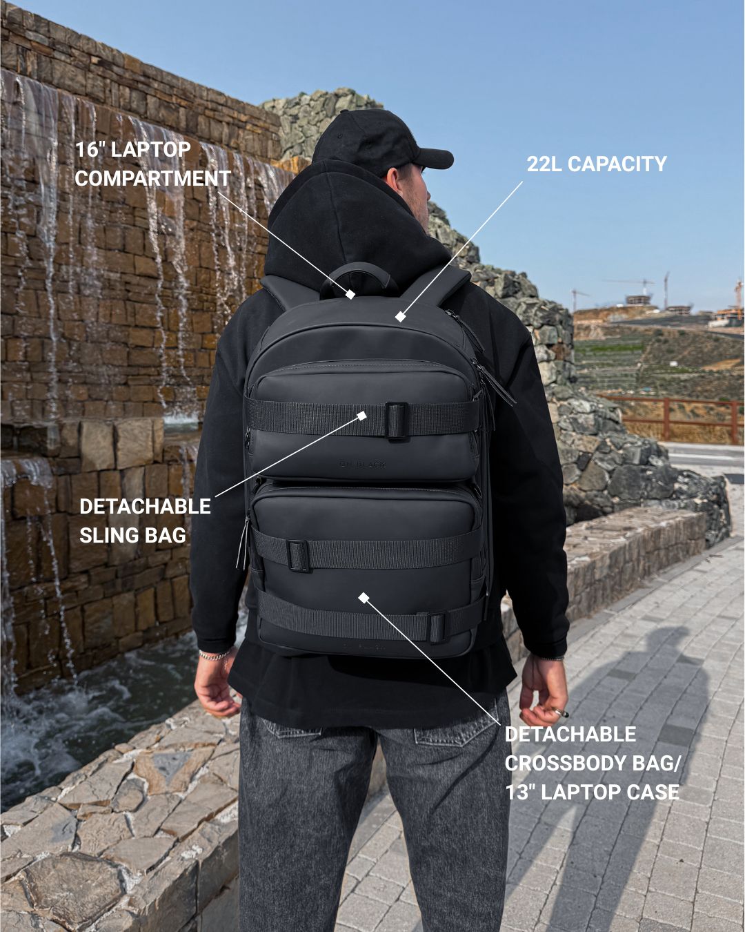 Mono Backpack On Black Mono Backpack On Black
